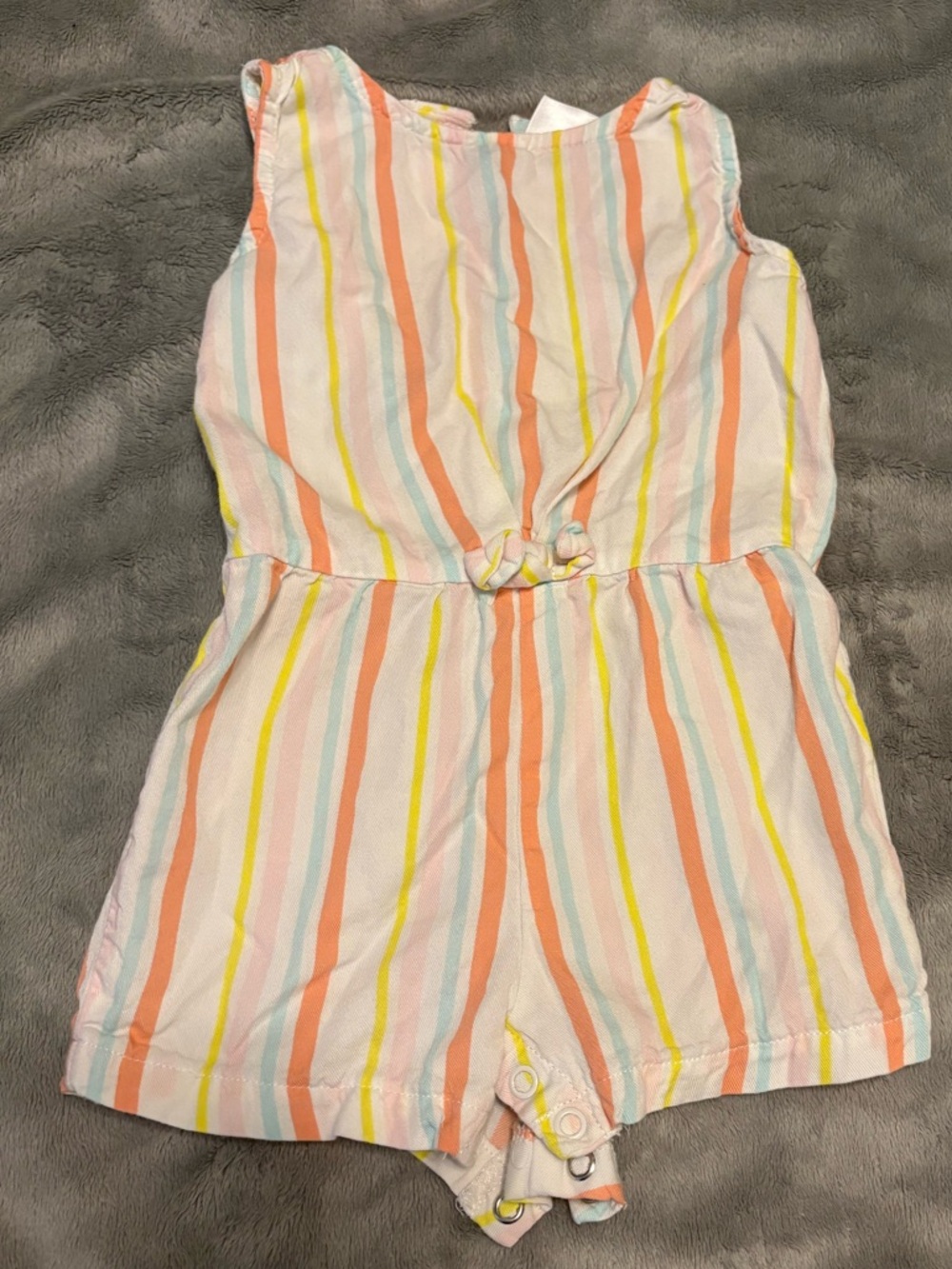 Carter's Pastel Stripe Sleeveless Romper with Front Knot